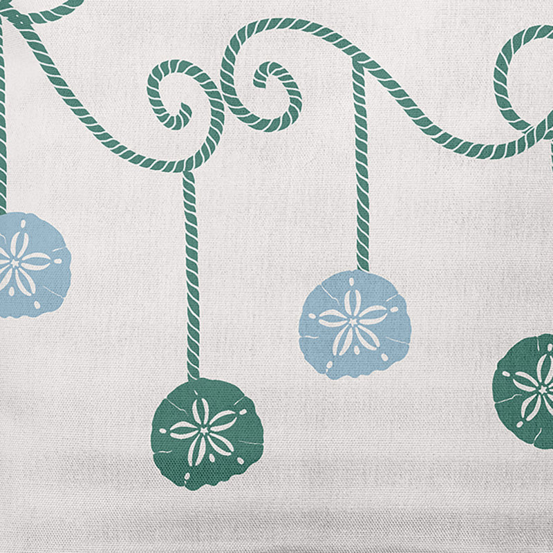Coussin intérieur / extérieur Coastal Christmas, Neige / menthe