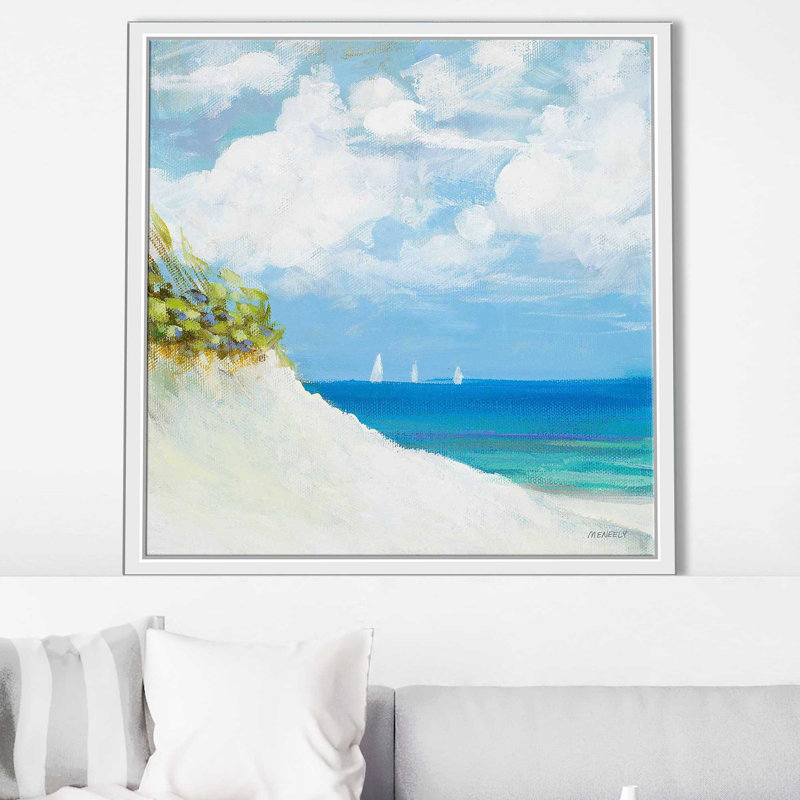«Seaside I» par Dan Meneely - reproduction d'art, Cadre flottant blanc, H 21,5 po x l 21,5 po x P 2 po