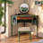 38.98"French vintage green solid wood corner dressing table
