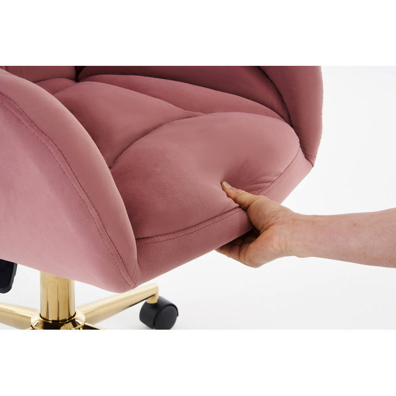 Chaise de bureau pivotante 360, Rose, Velours