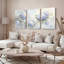 Ensemble de 3 tableaux muraux aquarelle à motif floral d'hortensias, pour la décoration du salon et de la chambre.-361881543