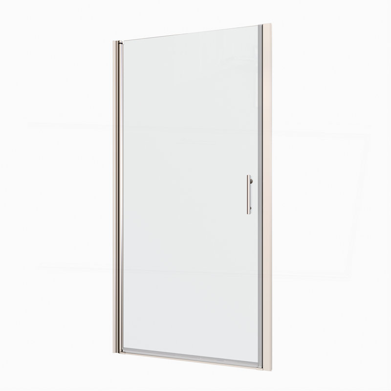 34 à 35 3/8 po à ajustement, porte de douche pivotante universelle, Chrome chrome
