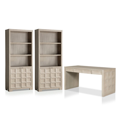 Ensemble de bureau 3 pièces avec pupitre et bibliothèques Schell