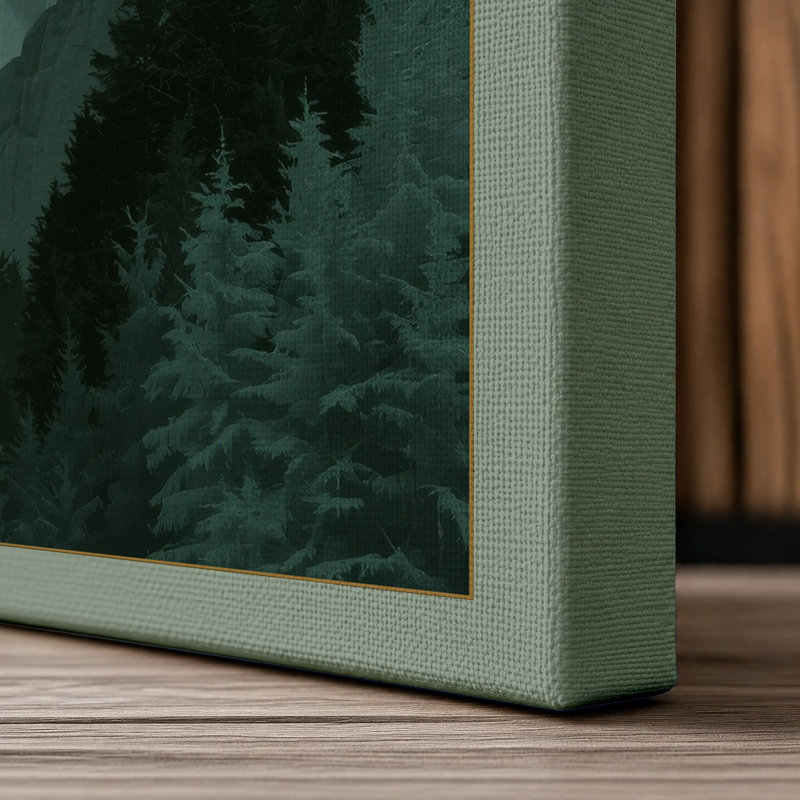 Misty Mountain Layers Scandinavian - Wrapped Canvas, 24x16 - 61.0 x 40.6 cm, Sage Border