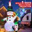 Bonhomme de neige gonflable de Noël de 7 pi avec pingouins sur la tête et sur le côté GOOSH - musique intégrée et lumières DEL à 360 °