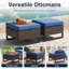 Repose-pieds de patio extérieur en osier avec coussin Ingvald (ensemble de 2)-1619251986-1626738551