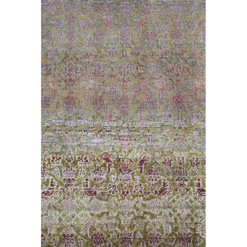 Silk Treasures Geometric Area Rug in Brown