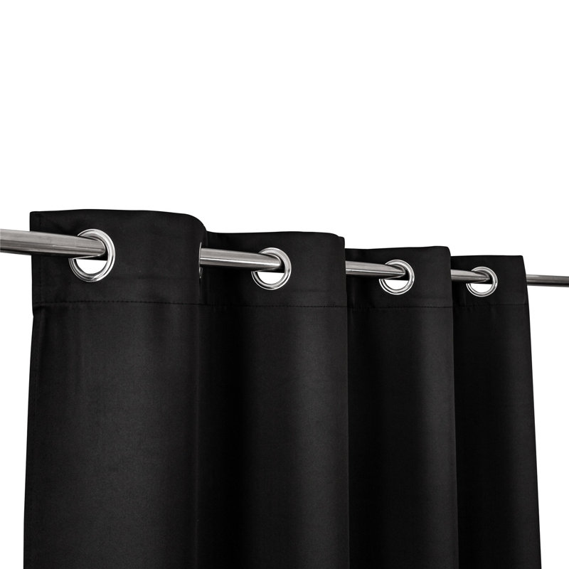 Polyester Blackout Curtain, Black, 42" W x 72" L