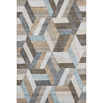 Premium Machine Washable Larock AMF1241 Geometric Rug