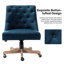Chaise de traZurich capitonnée à boutons H 38,5 po Zurich avec base en bois manufacturé et massif-298890265
