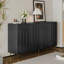 Buffet décoratif laqué avec 4 portes en verre Trin-700207377