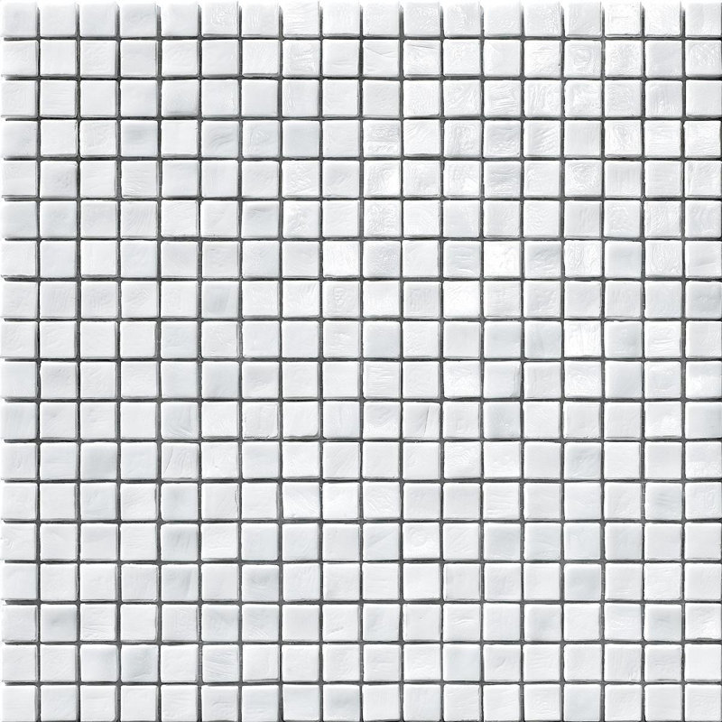 White 5/8" x 5/8" Glass Mosaic
