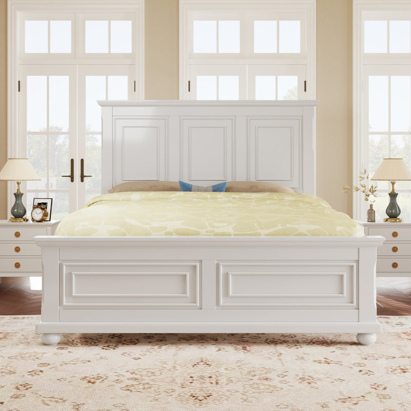 Base de lit tête de lit style pin traditionnel, Brun, Grand lit