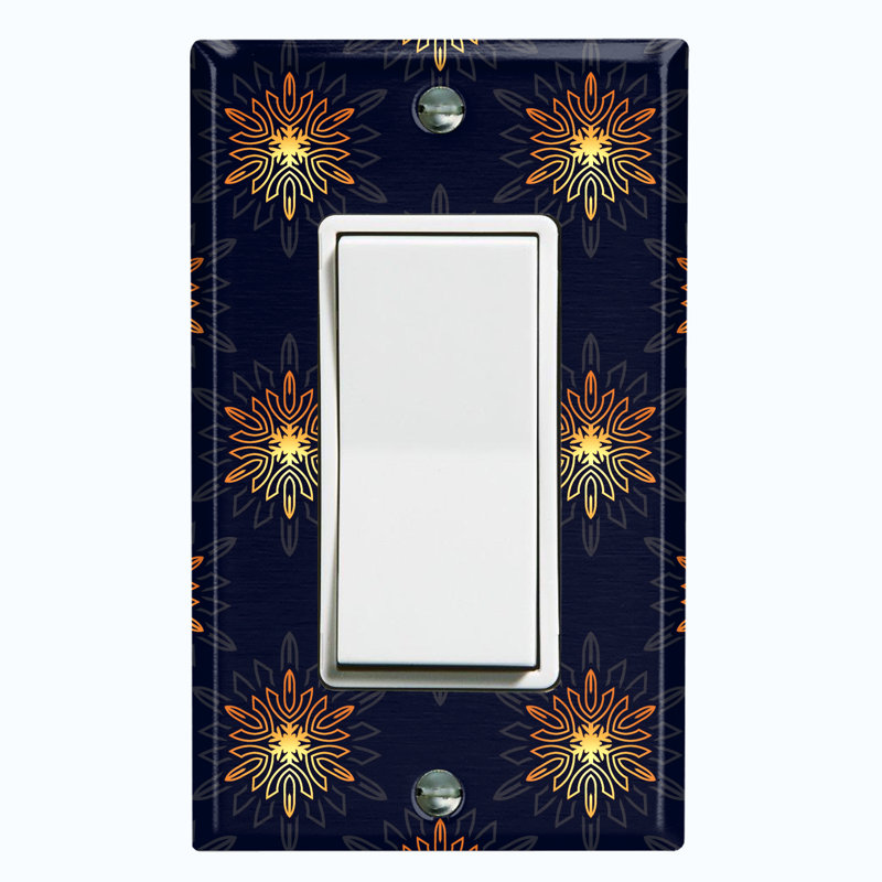 Christmas Bright Star Night Holiday Themed 1 - Gang Toggle Light Switch Standard Wall Plate, 4.5" H x 4.56" W x 0.15" D