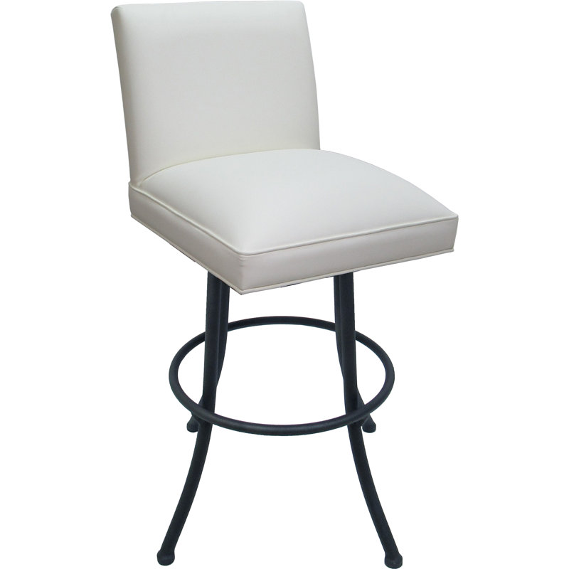 Vinyle, White Seat/Gray Frame, Bar Stool (34” Seat Height)