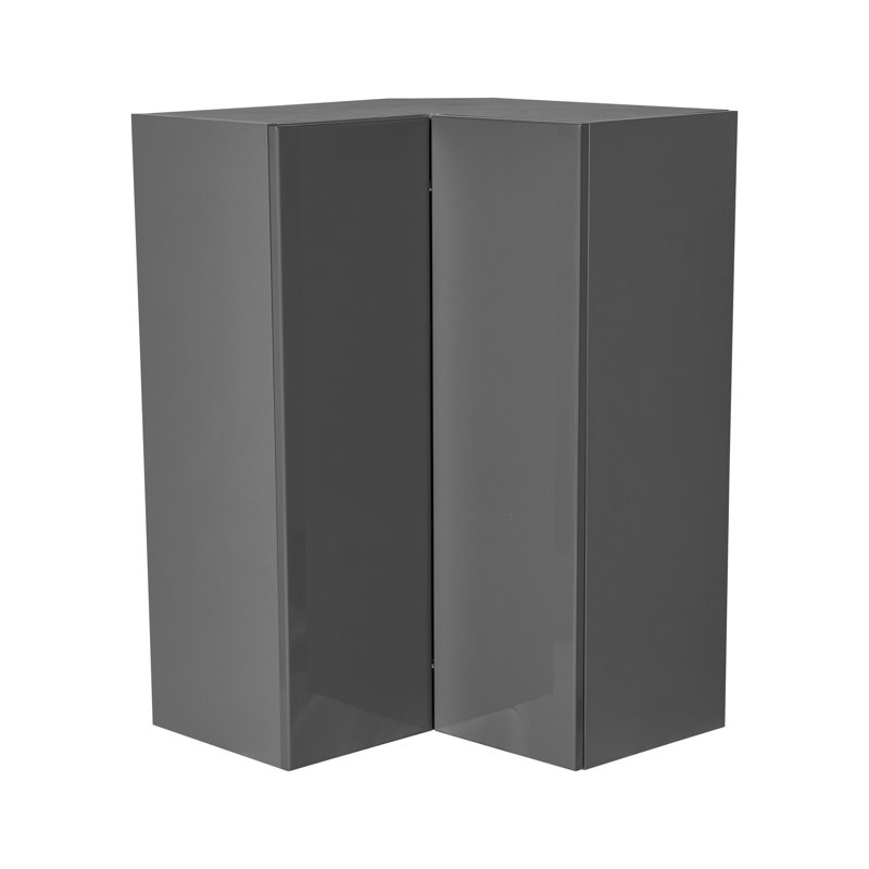 Armoire murale de coin en panneau de particules l 24 po prête à assembler, Gris lustré, H 36 po x l 24 po