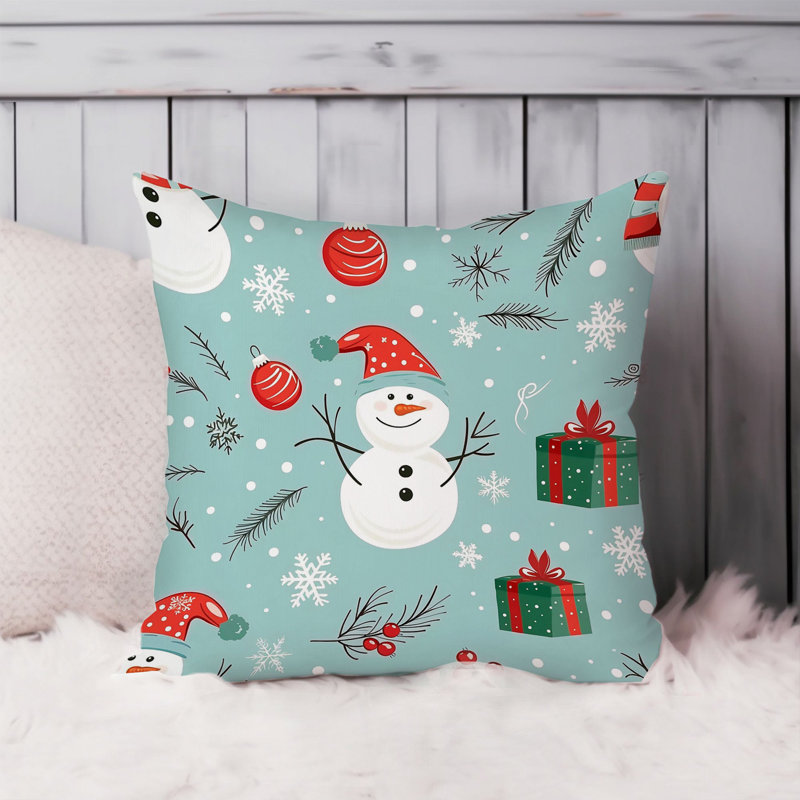 Holiday Christmas Snowman Pattern III, 16"H x 16"W