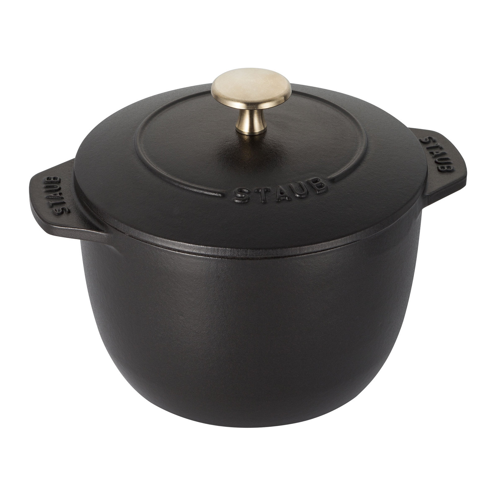 Staub Cast Iron Petite French Oven, Black Matte, .77 quarts