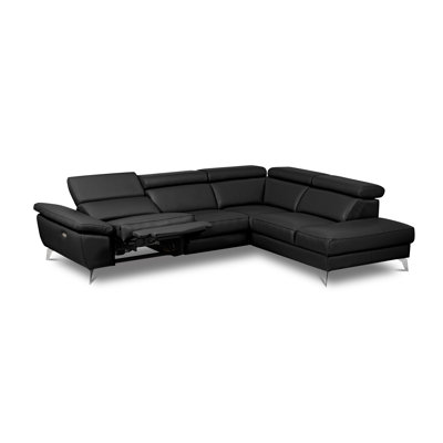 Power Reclining European Sectional with Adjustable Headrests & Armrest Veeha from Italian Leather Veeha