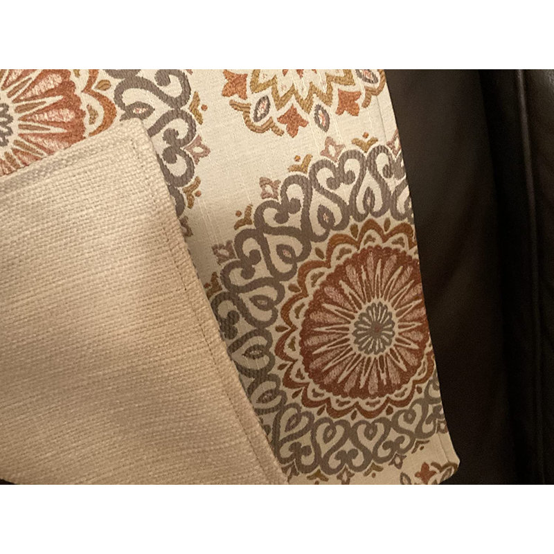 Housse d'appui-tête avec motif en médaillon, Rouille