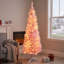 Arbre de Noël artificiel mince 5 pi avec branches réalistes rose 5 pi-1018606931