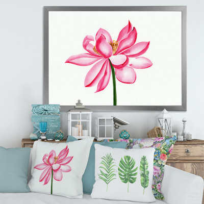 " Vintage Detail Of A Pink Lotus " Painting Print