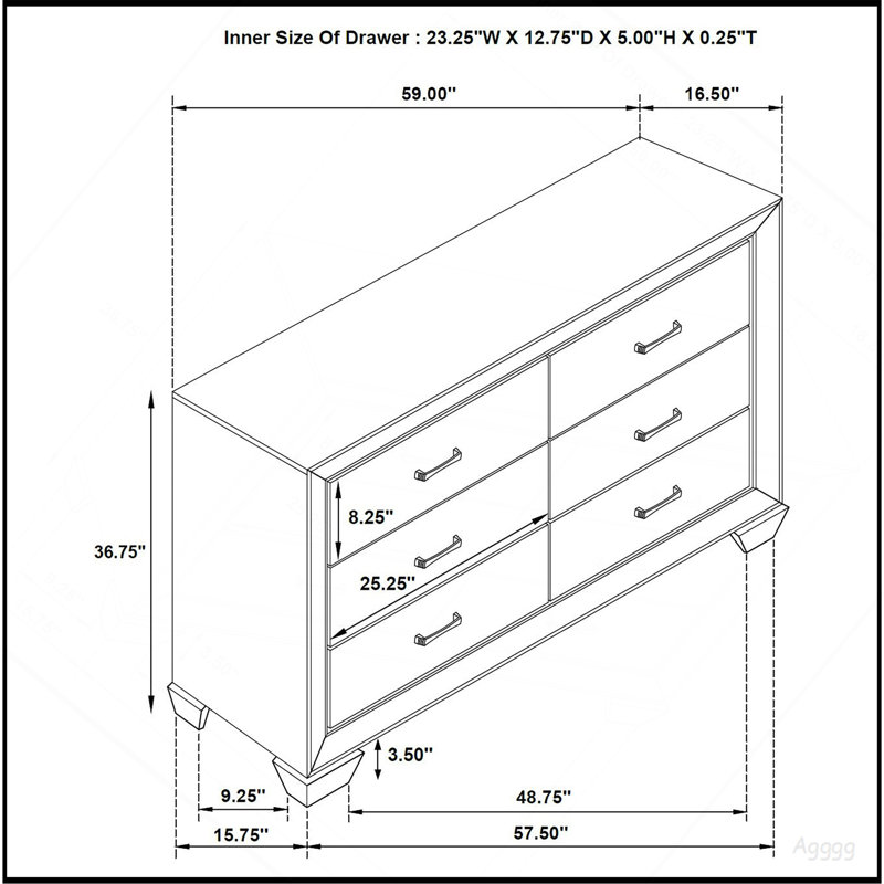 Commode 6 tiroirs Harrison