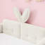 Structure de lit simple beige avec tête de lit en forme d'oreille de lapin, revêtement Boucle, fonction et espace de rangement pour le matériel de la chambre à coucher, garde, salle de solution-130714528