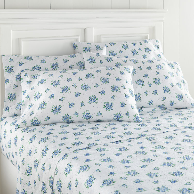 Ensemble de draps Seersucker, Très grand + 4 taies d'oreillers, Ne m'oublie pas