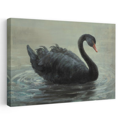 Oiseau contemporain, cygne nageant, art animalier