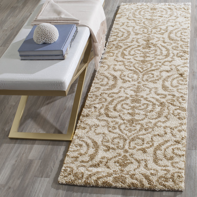 Tapis brun / beige Ellyona, Tapis de couloir 2 pi 3 po x 11 pi