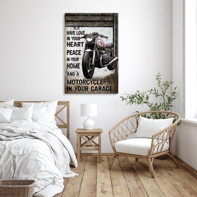 «Khayman Motorcy In Your Garage - 1 pièce», impression sur toile tendue sur toile tendue, L 11 po x H 14 po
