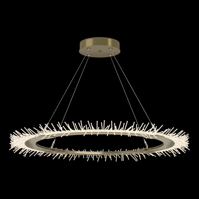 Anemone Circular 1-Light Geometric Pendant, Modern Brass