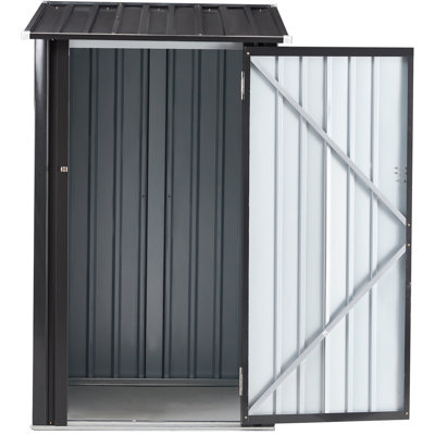 Remise de rangement carrée en métal compacte 3 pi x 3 pi avec porte verrouillable simple, noir