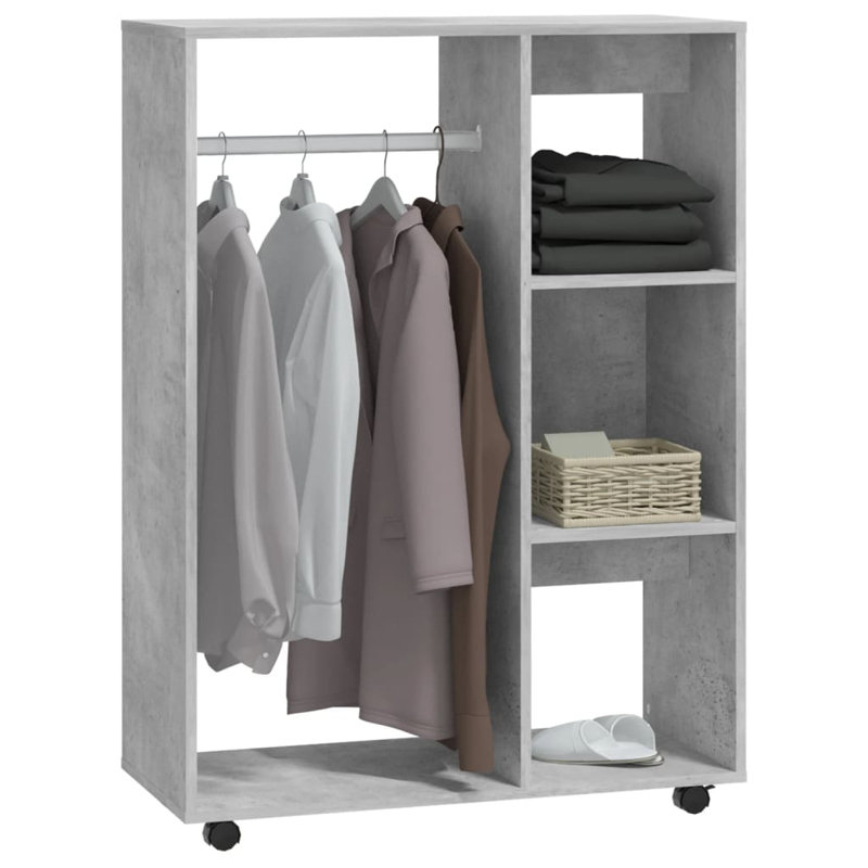 Ayanda Manufactured Wood Wardrobe, Concrete Grey