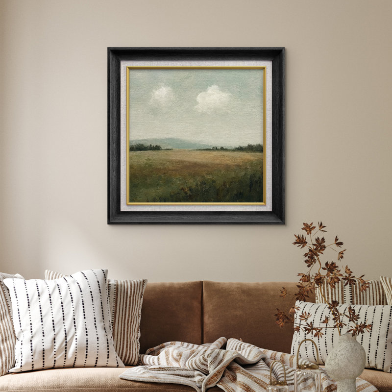Art mural encadré de qualité supérieure - impression de paysage rétro pour décor de chambre à coucher - 26 po x 36 po, Noir