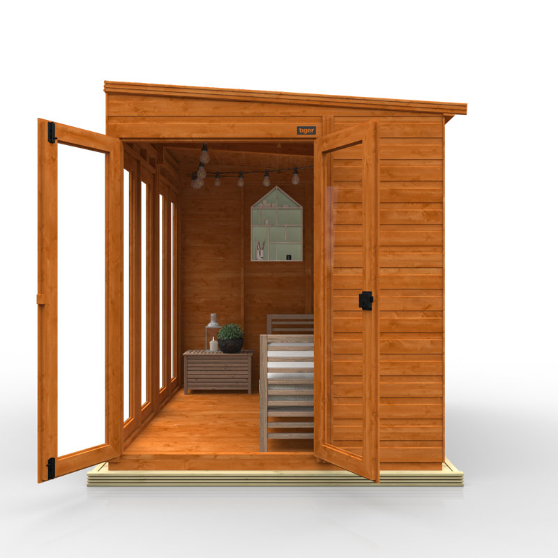 8x6w TigerFlex Shiplap Pent Full Pane Summerhouse