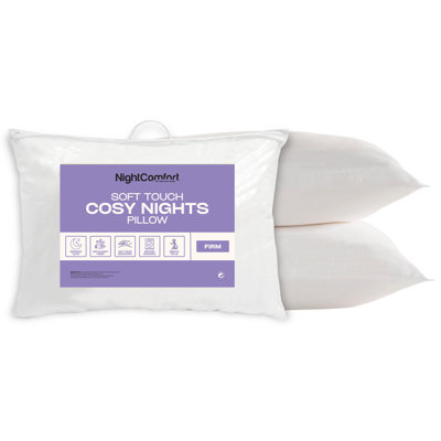 NightComfort Cosy Nights Firm Support Microfibre Anti Allergy Pillows Pack of 2