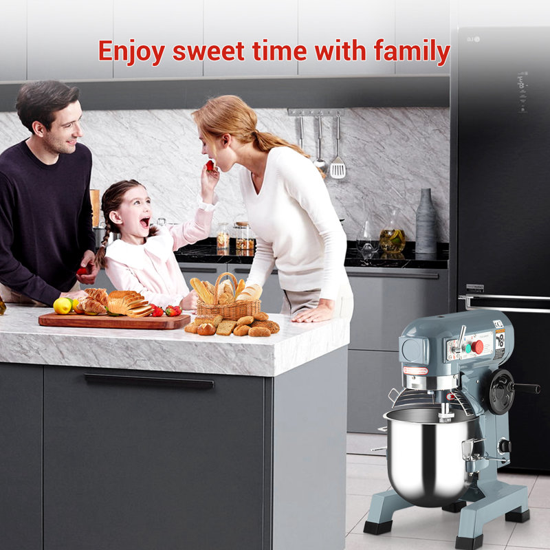 20Qt Commercial Food Mixer, 1100W Electric Stand Mixer with Timing Function, Heavy Duty Industrial Dough Mixer with 3 Speeds Adjustable and Stainless Steel Bowl, Suitable for Bakeries and Pizzerias