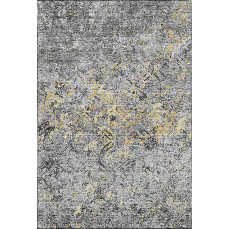 Premium Machine Washable Prisco Gray Rug
