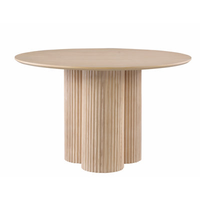 Orlina 48 Inch Round Solid Wood Oak Dining Table