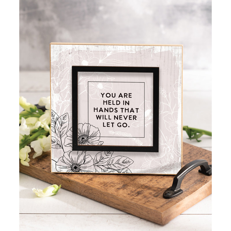 You Are Held In Hands Wood Plaque 6"x6"