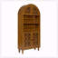 Bibliothèque 66 po de hauteur avec bibliothèque ouverte et armoire arquée en bois sculpté