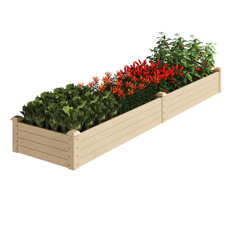 Raised Garden Bed - 8ftx2ft Wood Planter Box with Open Bottom - Easy-to-Assemble Elevated Flower Bed for Vegetables or Plants by Home-Complete