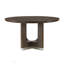 Ensemble de salle à manger moderne 7 pièces avec table ronde et chaises rembourrées beiges, base métallique durable, mobilier en bois-1948119208