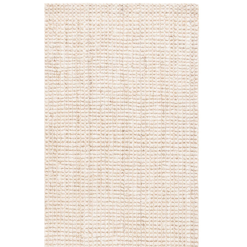 Tapis en jute / fibre de coco de couleur unie tissé à la main Kimbella, Rectangle de 5 pi x 8 pi