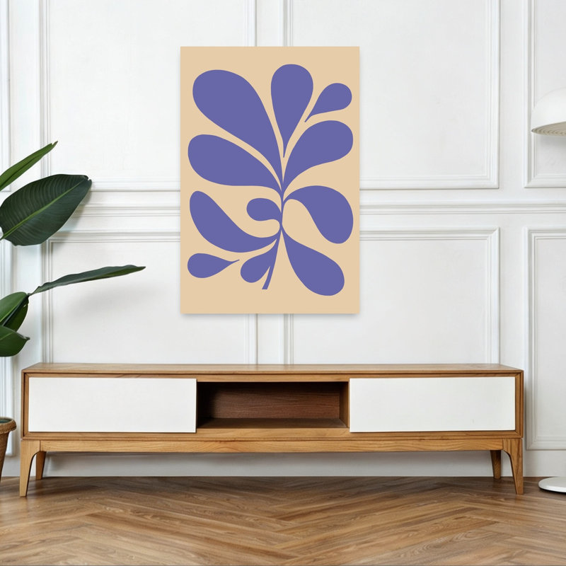 «Periwinkle Abstract Plant Abstract Contemporary Elegant Nature Plant», reproduction d'art murale, H 48 po x l 32 po