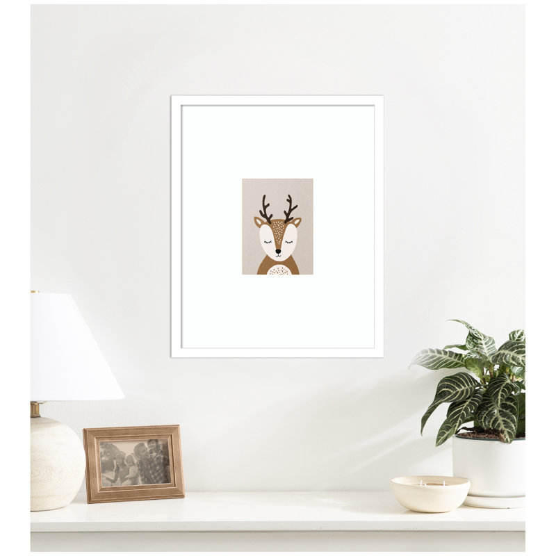 «Deer» par juillet, reproduction d'art encadrée