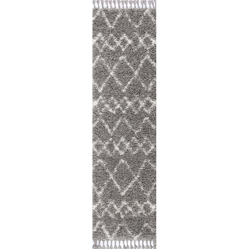 Tapis gris / ivoire Cantera, Tapis de couloir 2 pi 3 po x 8 pi