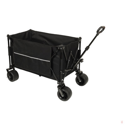Collapsible Foldable Extended Wagon,480Lbs Weight Capacity, Heavy Duty Folding Utility Garden Cart With Big All-Terrain Beach Wheels & Drink Holders,S -  GROUPES, XJ-W2932P253149